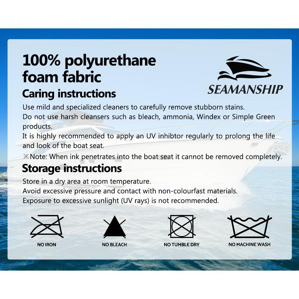 Seamanship 2X Folding Boat Seats Marine Seat Swivel High Back 12cm